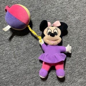 Disney vintage baby Minnie Mouse pull string musical baby plush